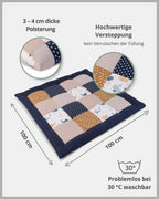 ULLENBOOM Krabbeldecke für Baby 100x100 cm, 100% Oeko-TEX Materialien, Made in EU, Dick & weich gepolstert, Wale - ideal als Babydecke, Laufgittereinlage & Spieldecke Baby