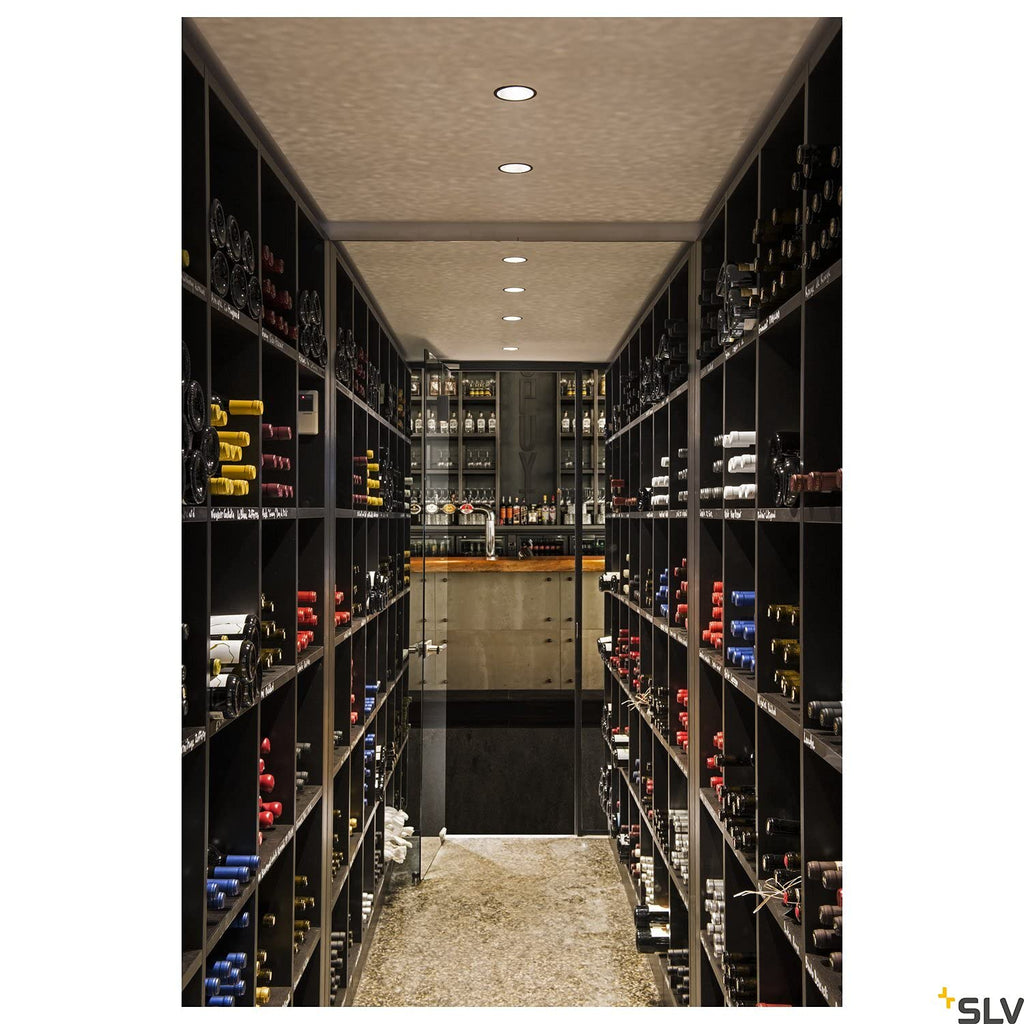 SLV Deckeneinbauleuchte HORN 1 / Spot, Fluter, Deckenstrahler, Deckenleuchte, Einbau-Leuchte LED, Innen-Beleuchtung / GU10 IP20 50W schwarz