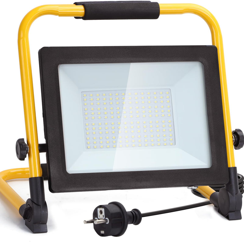 Aigostar LED Baustrahler 100W 8800LM (Ersetzt 880W),LED Arbeitsleuchte mit Stecker,Wasserdichtes Arbeitsscheinwerfer Bauscheinwerfer,für Werkstatt oder Baustelle,Garage, 6500K Tageslichtweiß