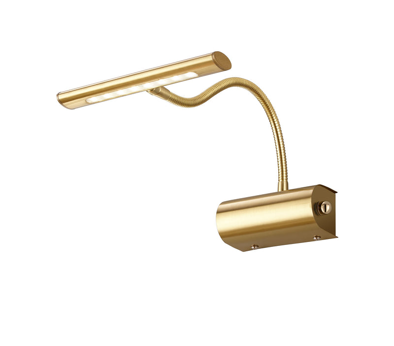 Trio Leuchten LED Wandleuchte Curtis 279770108, Metall Messing matt, 1x 4 Watt, Flexarm, Dimmer