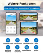 1080P Solar Kabellose Rückfahrkamera – Magnetische WLAN Rückfahrkamera mit Nachtsicht, 365 Tage Standby, IP66, wiederaufladbarer Akku für Anhänger Wohnmobil LKW Auto kompatibel mit Handy Android