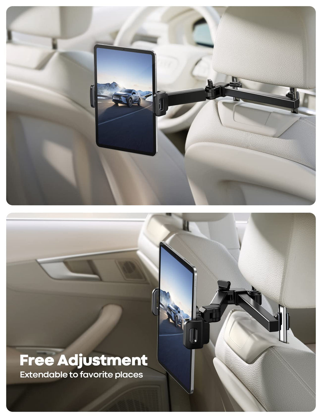 Lamicall Tablet Halterung Auto, Tablethalterungen Auto - Ausziehbar KFZ Tablet Halter Kopfstütze, Universal Tablet Kopfstützenhalter für iPad, für Switch, Samsung Tab, Smartphone & 4,7-11 Zoll Geräte