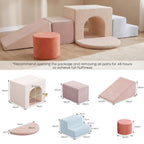 BanaSuper Schaumstoff-Kletterblöcke für Kinder, Schaumstoff Bausteine XXL, EN71-zertifiziert & rutschfest, Kinder Montessori Spielzeug, Waschbare Hülle für Indoor-Spaß, Soft Playset, Babyblau Rosa