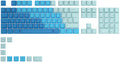 Glorious Gaming 115x GPBT-Keycaps - Cherry-Profil, äußerst widerstandsfähiger PBT-Kunststoff, optisch EIN Blickfang, überragende Akustik, Originalschrift, Deutsch Layout - Ocean