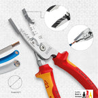 KNIPEX Multifunktions-Elektrikerzange metrisches Modell verchromt isoliert mit Mehrkomponenten-Hüllen, VDE-geprüft 200 mm, 13 76 200 ME