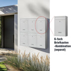 Zedelmaier Mehrfamilienhaus personalisiert 6er Briefkastensysteme DIN C4 Briefkastenanlage Briefkästen Wandbriefkasten Postkasten inkl. 4 Schlüsseln 26x35x8,5cm Weiß XL