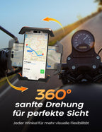 2025 Upgraded Handyhalterung Fahrrad Lenker, Universal Handyhalterung Motorrad [Doppelt Vibrationsgedämpft ] -360°drehbar Handyhalter für iPhone 17 16 15 Pro/Samsung S24 Ultra(4,7-7,2''Smartphone )