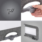 hauck Bettschuztgitter Sleep N Safe Plus XL für Kinder 18 Monate bis 5 Jahre, Großer Rausfallschutz Bett für Elternbett 150 x 50 x 44 cm, Faltbar, Tragbar, Bettgitter für Kleinkinder (Melange Grey)