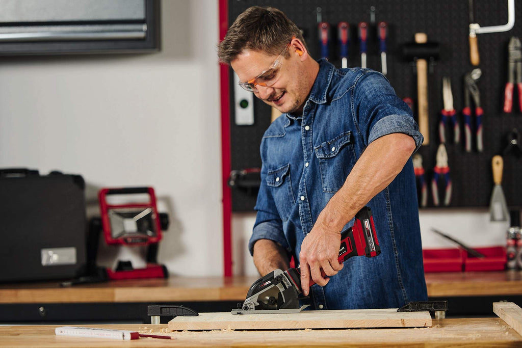 Einhell Akku-Mini-Handkreissäge TE-CS 18/89 Li - Solo Power X-Change (Lithium-Ionen, werkzeuglose Einstellung d. Schnitttiefe, hochwertiger Sägetisch, ohne Akku und Ladegerät)