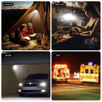 OHAYORI LED Baustrahler Akku, 4 Modi LED Strahler Akku, Campinglampe Aufladbar, Tragbare USB Wiederaufladbare PowerBank, Dimmbares Notlicht für Garten, Angeln, Camping, Wartung, Notfall (2 Stück)