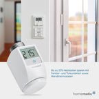 Homematic IP Smart Home Heizkörperthermostat, digitaler Thermostat Heizung, Heizungsthermostat, Steuerung per App, Alexa & Google Assistant, einfache Installation, Energie sparen, 140280A0