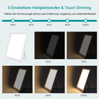 Azhien Tageslichtlampe 10000 Lux,Energy Sonnenlicht Lampe mit 3 Farbmodi,Tragbare Touch-Steuerung LED Vollspektrumlampe mit 5 Einstellbaren Helligkeiten,UV-Frei,CRI>90,Speicherfunktion&Timer