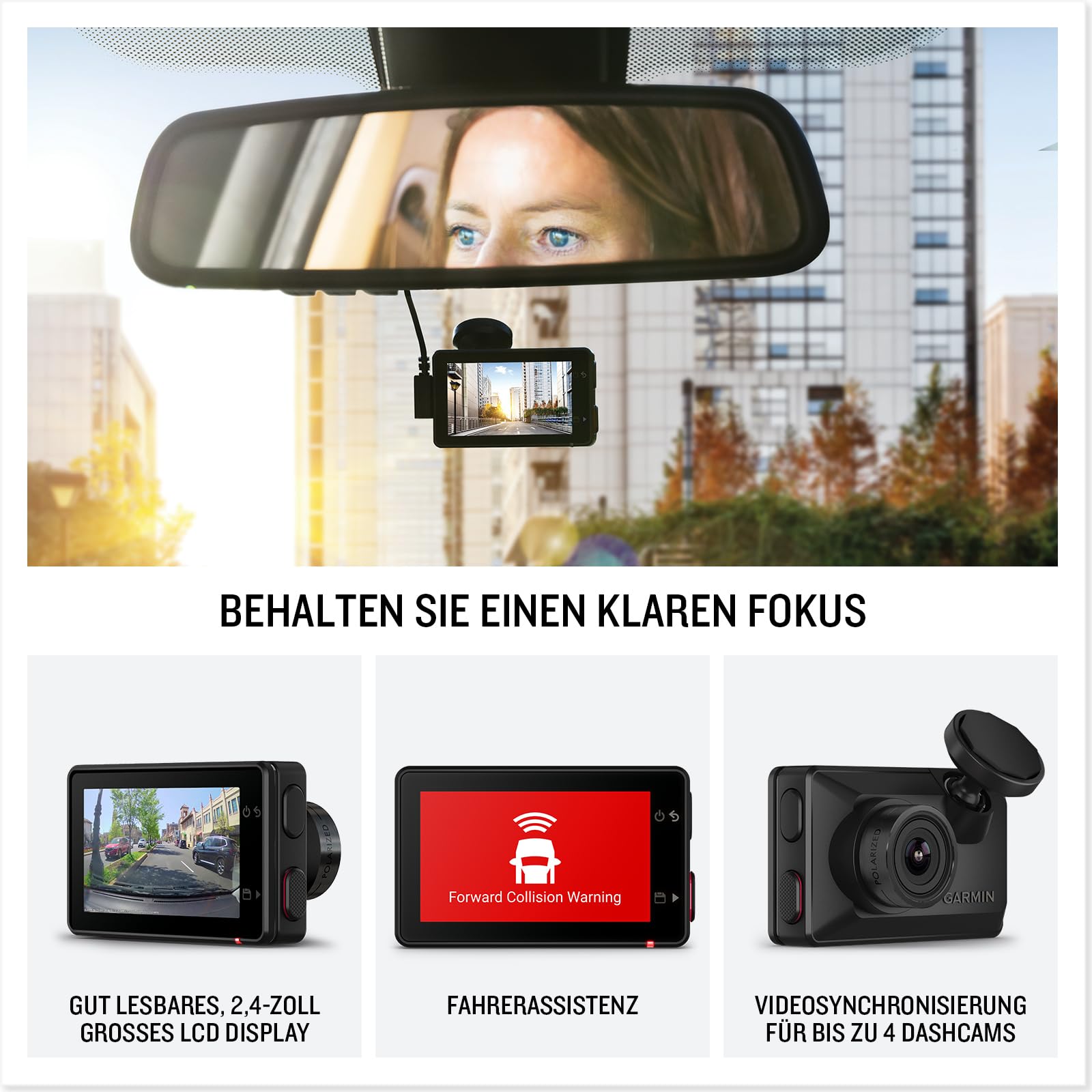 Garmin Dash Cam X310 - Premium Dash Cam mit 4K-Aufläsung, 140° Blickwinkel, 2,4 Zoll LCD Display, Garmin Clarity Polfilter und automatischer Unfallerkennung