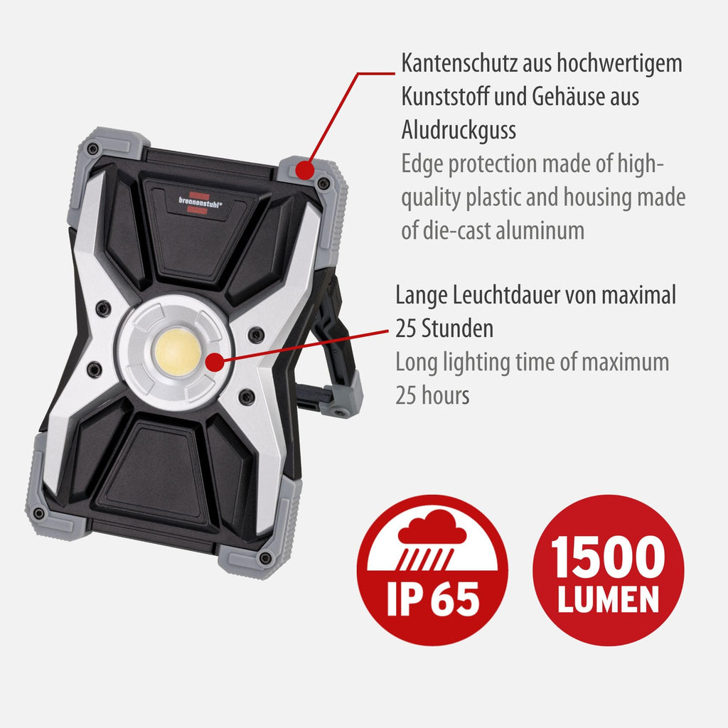 Brennenstuhl Mobiler LED Akku Strahler RUFUS 1500 MA, 1500lm, IP65-1173100100