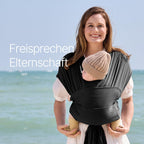 Momcozy Elastisches Tragetuch Baby Neugeborene ab Geburt | Ring Sling Babytragetuch für 3.6-15 kg | Atmungsaktiv & Ergonomisch | OEKO-TEX 100 Zertifiziert,Schwarz