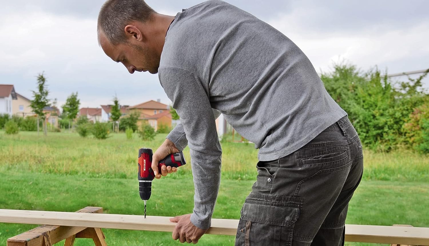 Einhell Akku Bohrschrauber TH-CD 12-2 Li (12V, 1,3Ah, 24Nm, Quick Stop, 2 Gang-Getriebe, 20 Drehmomentstufen, Spindelarretierung, Transportkoffer)
