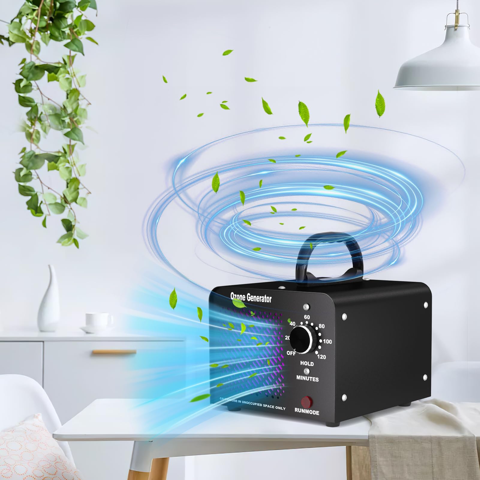 Ozongenerator 30,000mg/h, Ozonisator Industrieller Ozongerät O3 mit 120 Min Timer Ozon Luftreiniger Ozongerät bis zu 300㎡ O3 Ozonisator für Auto Garagen Wohnung Hotels Küche Haustiere Gerüche