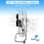 OZAVO Standventilator, Windmaschine ⌀45 cm mit 3 Laufgeschwindigkeiten, Bodenventilator Power, Tischventilator Metall, Luftkühler, verstellbare Neigungswinkel, 80 W