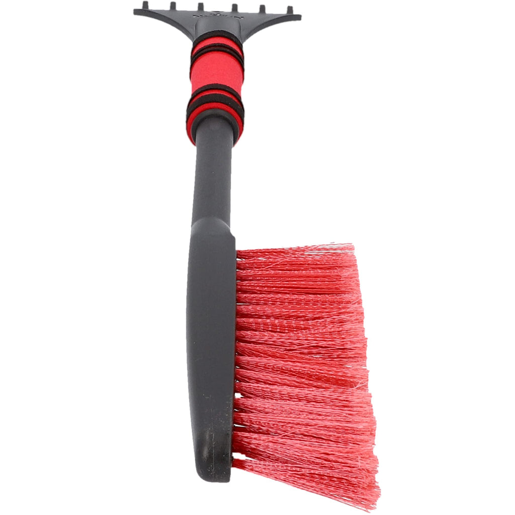 NIGRIN Eiskratzer Auto mit Schneebesen, ergonomischer rutschfester Softgriff, aus hochstabilem ABS, Schwarz-Rot