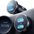LISEN 90W Zigarettenanzünder USB C, [PD3.0 Superschnelles Laden] Autoladegerät Zigarettenanzünder, KFZ Ladegerät USB C, Car Charger Schnellladung für iPhone 17 16 15 Pro Max iPad Galaxy S25 S24