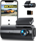 GKU 4K Dashcam Auto Vorne Hinten, 5GHz WiFi Dashcam mit 64GB SD Karte, Auto Kamera mit Parküberwachung, Super Nachtsicht, WDR, 170° Weitwinkel, G-Sensor, Loop-Aufnahme, APP Steuerung, Max 256GB