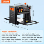 VEVOR Dickenhobelmaschine 2000W Leistung Dickenhobel 3 Hobelmesser Hobelmaschine Zwei Geschwindigkeiten 23500U/min Hobelbreite 33cm Schnittstärken 15cm Tischhobelmaschine Ideal zur Holzbearbeitung