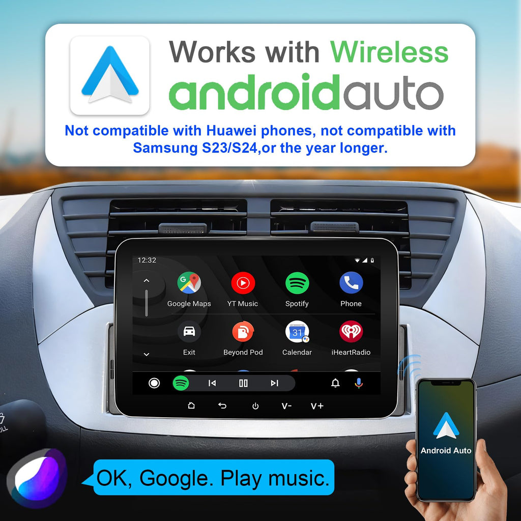 Android Autoradio 1din mit Navi 7 Zoll Bildschirm Android Auto & Wireless CarPlay Auto Radio Touch Display mit Bluetooth FM WiFi GPS SWC USB 2G+32G