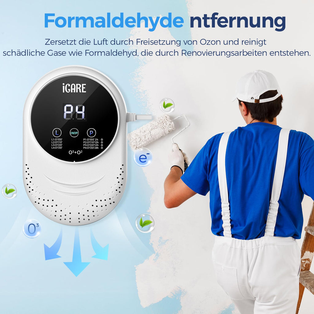 Ozongenerator, Geruchsvernichter für Zuhause und Katzentoilette, geruchsneutralisierer, Lufterfrischer, Ozon Geruchsentfernung für Badezimmer, Küche, Rauch, Autos, Haustiere, Formaldehyd und Geruch