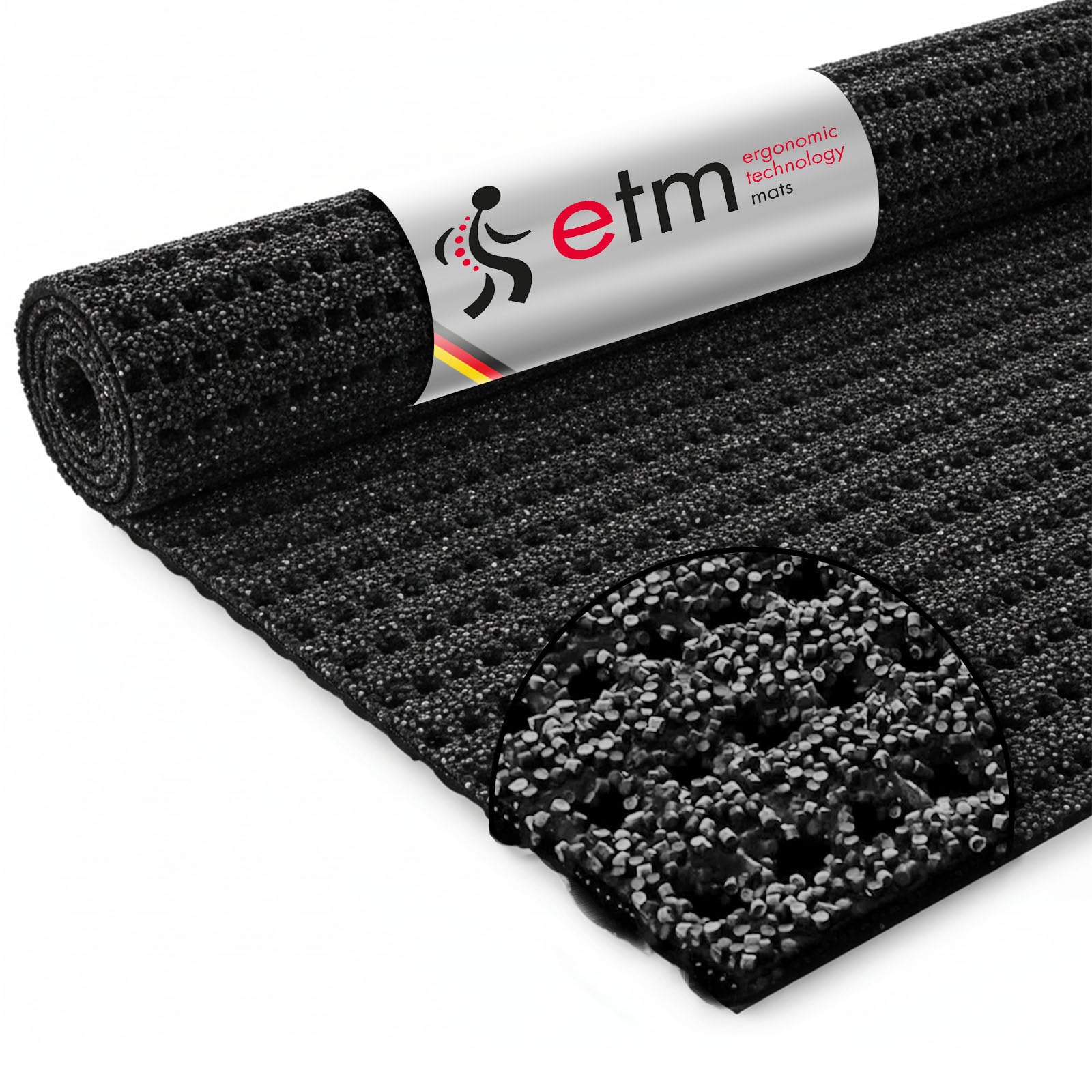 etm Sicherheitsmatte gegen Glätte - Outdoor Teppich mit Rutschfester Granulat Beschichtung - Antirutschmatte für Außenbereich - 120 cm Breite und viele Farben und Längen (1,5 m, anthrazit)