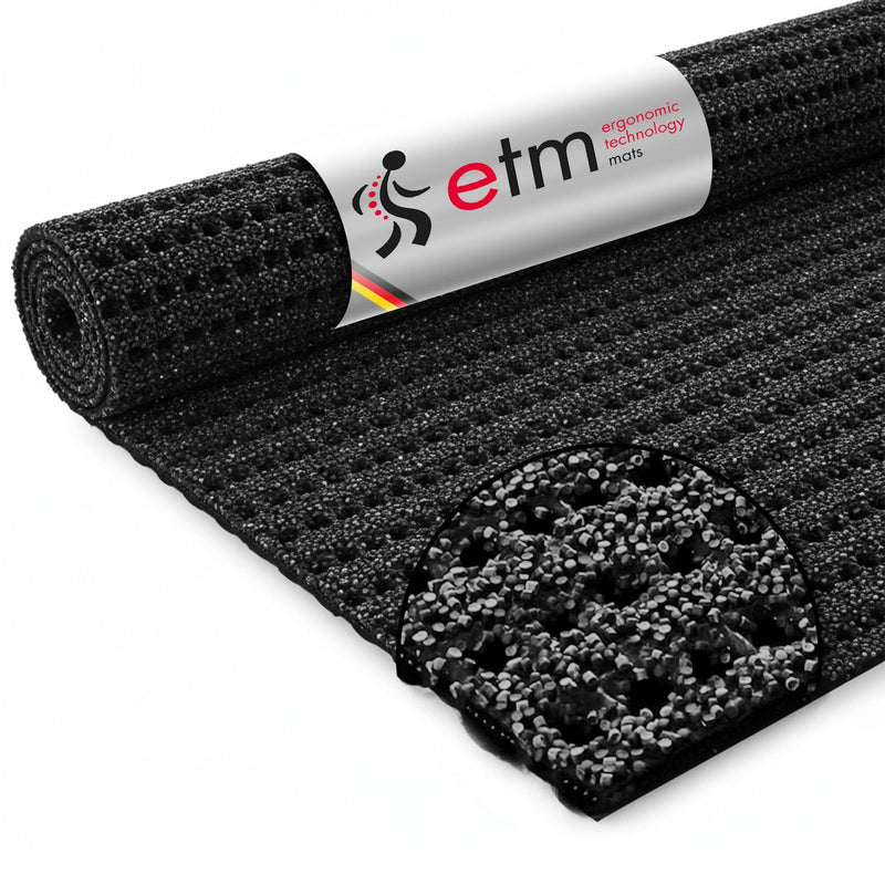 etm Sicherheitsmatte gegen Glätte - Outdoor Teppich mit Rutschfester Granulat Beschichtung - Antirutschmatte für Außenbereich - 120 cm Breite und viele Farben und Längen (4 m, anthrazit)