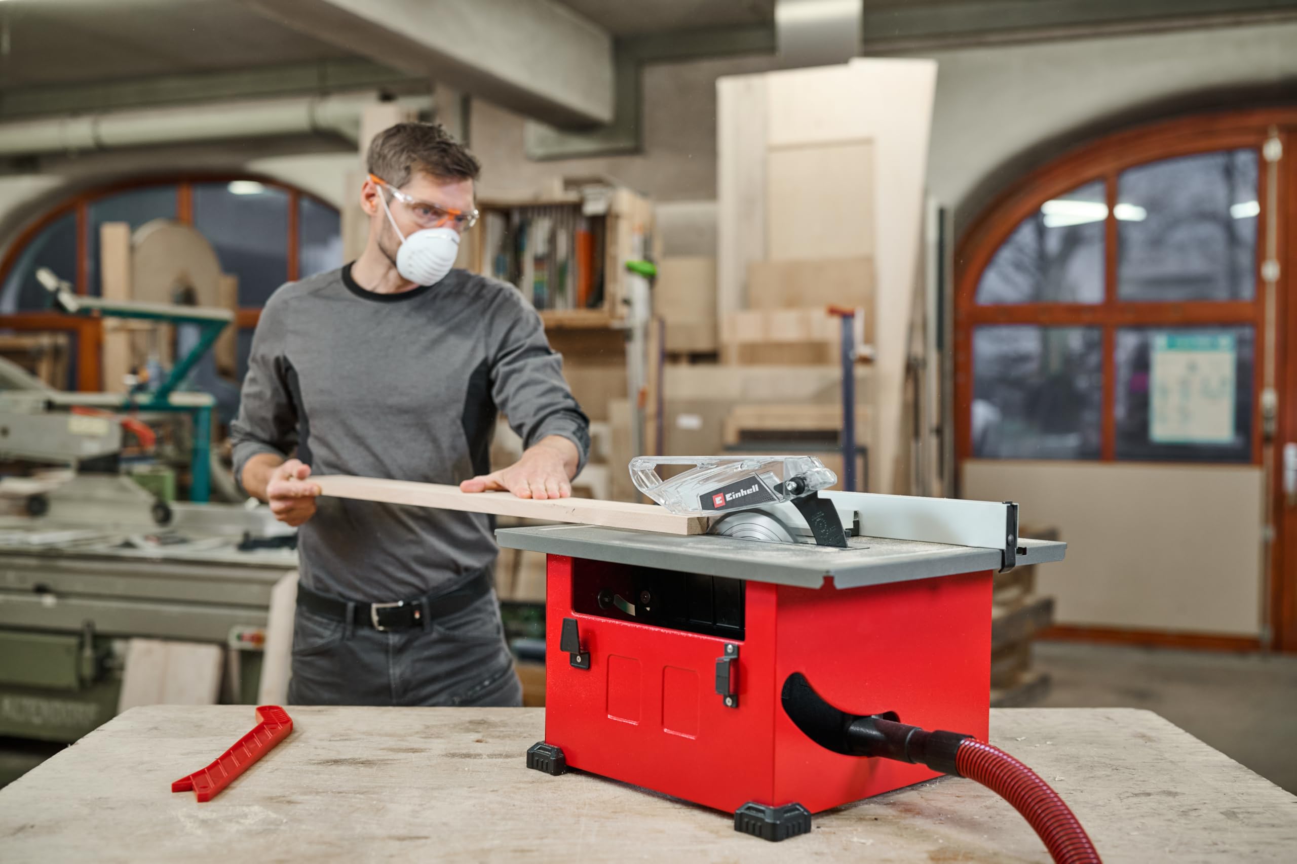 Einhell Tischkreissäge TC-TS 8 (1200 Watt, 45 mm Schnitthöhe, Ø 210 mm Sägeblatt, Winkelanschlag, Parallelanschlag, Absauganschluss im Gehäuse)