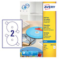 Avery Zweckform, J8676-100, CD-Etiketten, 100 Blatt, SuperSize-Spezialformat, bis 2880 dpi, schnell trocknend, spezielbeschichtet, ø 117 mm