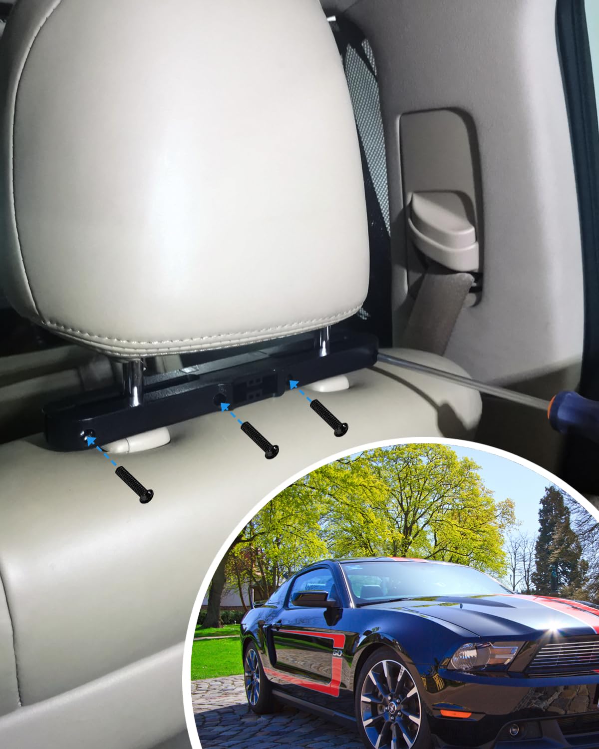 KALLAK Auto-Kopfstützenhalterung für Tragbare DVD-Player mit Zwei Bildschirmen, 2 Halterungen für WONNIE/NAVISKAUTO/Sylvania Doppelbildschirm-DVD-Playern, Winkelverstellbare Kopfstütze
