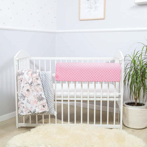 Bettkantenschutz für Kinderbetten 70 cm - Schutz für Bettrahmen Baby Bett rausfallschutz für boxspringbett bettgitter mit Bezug Kantenschutz Kinder Babybett Rosa