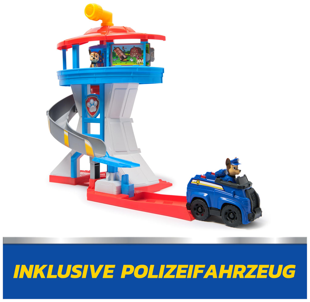 PAW PATROL - Lookout Tower (2025), über 50 cm hoch, Hauptquartier Spielset mit 1 Basis Polizei-Fahrzeug, 2 Chase Figuren und Zubehör, geeignet für Kinder ab 3 Jahren