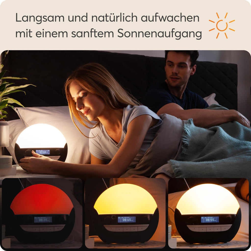 Lumie Bodyclock Luxe 750DAB - Lichtwecker, DAB-Radio, Bluetooth Lautsprecher & Wenig Blaulicht für Schlafenszeit