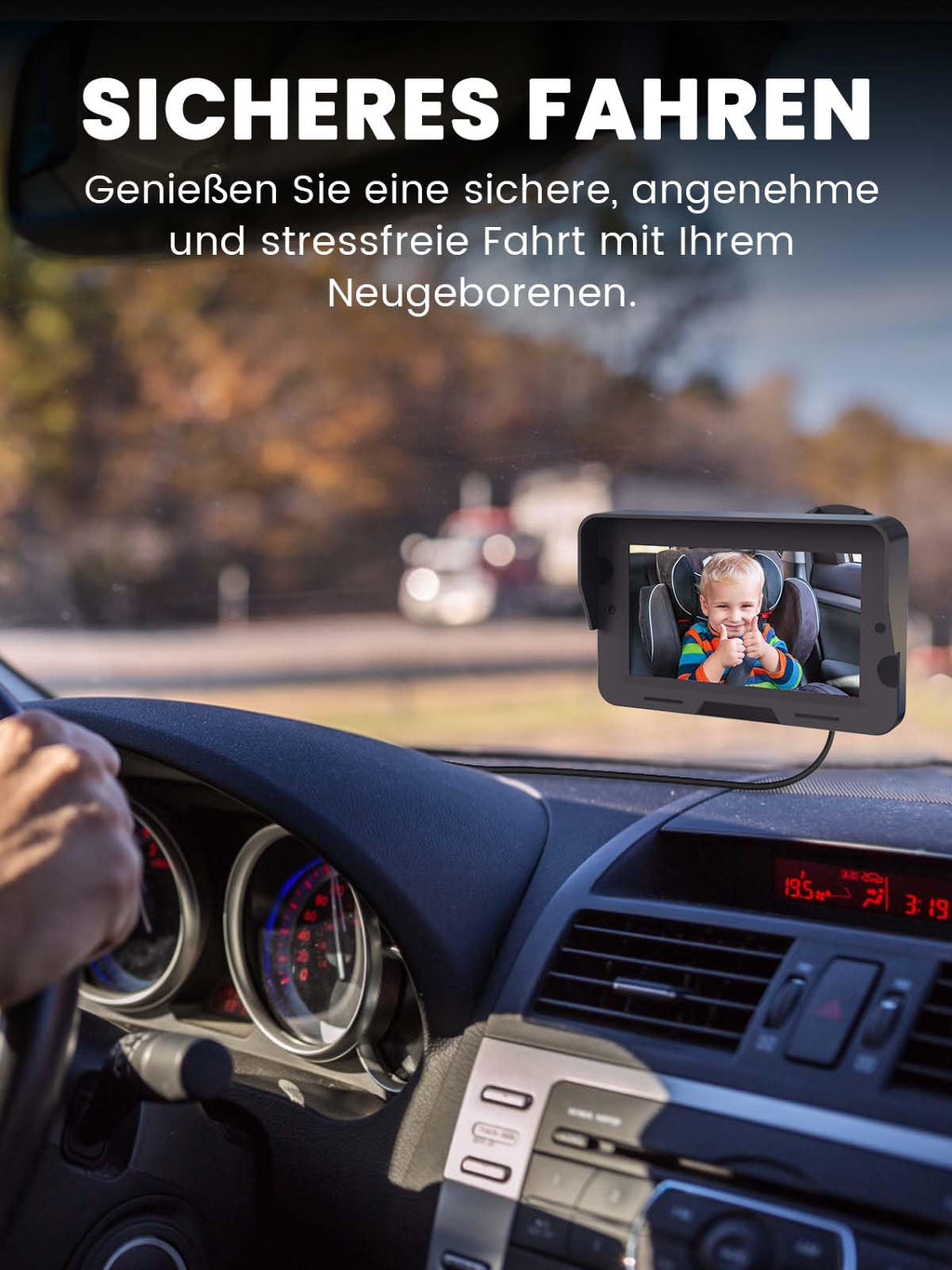 GROWNSY Baby Kamera Auto mit Nachtsicht und Weitwinkel, 4,3'' HD Spiegel Auto Baby rückbank, autospiegel Baby für rücksitz USB Plug&Play, Einfache Installation