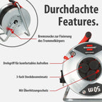 Brennenstuhl Garant S V2 IP44 Kabeltrommel 50m outdoor (Made in Germany, Kabel in Signalfarbe orange, Stahlblech, kurzfristiger Einsatz im Außenbereich)