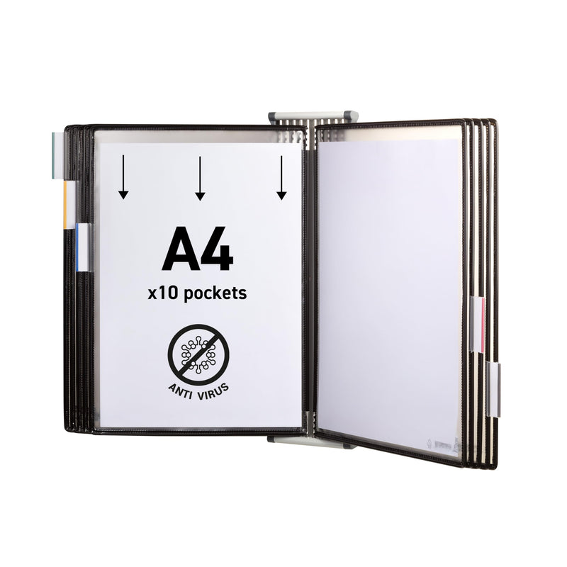 414507 Wandsichttafel Set A4, 10 Sichttafeln, schwarz