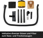 Einhell Akku-Nass-Trockensauger TC-VC 18/20 Li S-Solo Power X-Change (18 V, 20 L Edelstahlbehälter, Rollen, Zubehörhalterung, inkl. div. Filter und Düsen, ohne Akku)