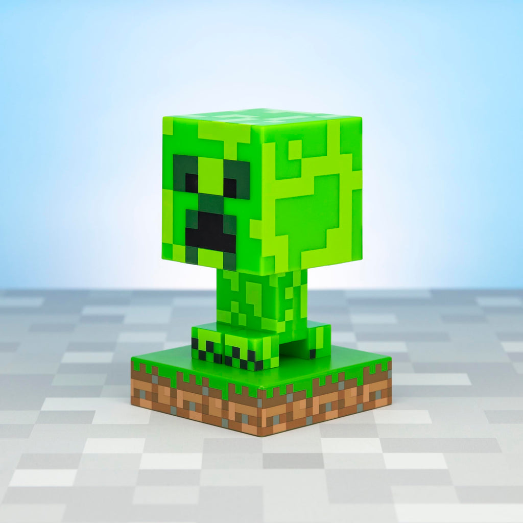 Minecraft Creeper Licht, 3D Lampe - Offiziell lizenziert, Nachtlicht - 12 cm hoch, Batteriebetrieben, Gaming-Raum & Schlafzimmerdeko, Grün