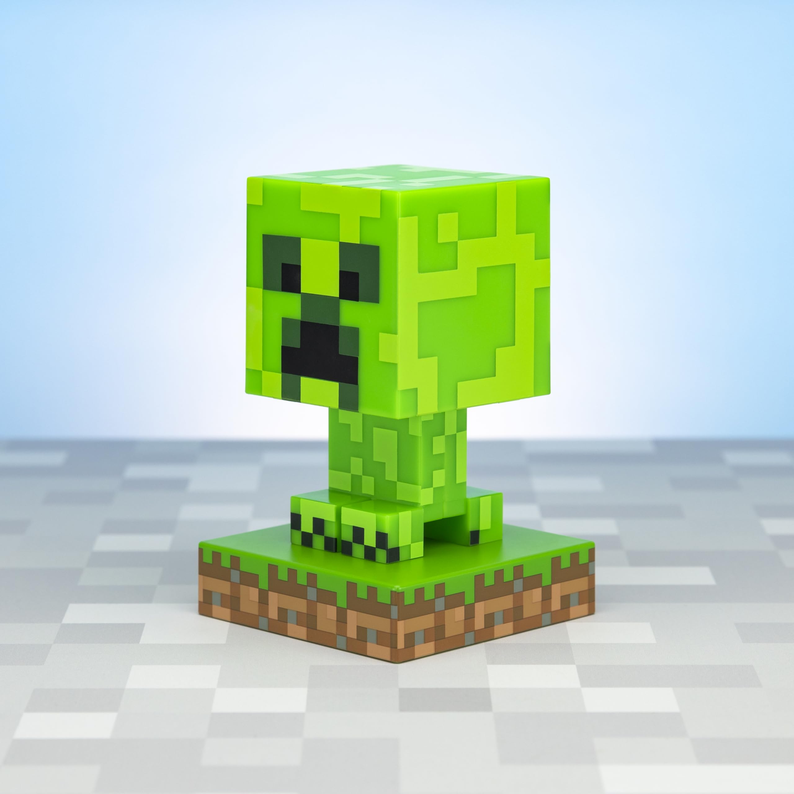 Minecraft Creeper Licht, 3D Lampe - Offiziell lizenziert, Nachtlicht - 12 cm hoch, Batteriebetrieben, Gaming-Raum & Schlafzimmerdeko, Grün