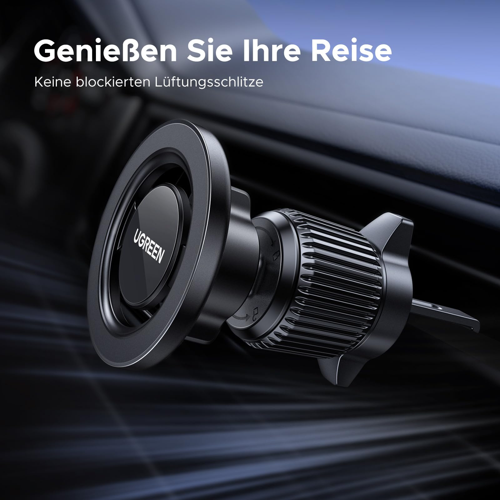 UGREEN Handyhalterung Auto für MagSafe mit 20*N52 Starker Magnet, MagSafe Autohalterung Stabil Lüftung KFZ Handyhalterung Kompatibel mit iPhone 17 16 15 14 13 12 Pro Max, MagSafe Hülle