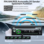 9-24V Autoradio mit CD DVD Player und Bluetooth Freisprecheinrichtung,RDS 1DIN Autoradio 7 Farben MP3 Player FM/AM Radio mit 2 USB SD/AUX/Lenkradfernbedienung
