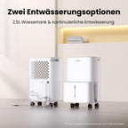 COMFEE Luftentfeuchter 12 Liter/Tag, Geeignet für Räume von ca. 50 Kubikmetern (20 Quadratmetern), Automatische Abtauung, Kindersicherung, Geräuschreduzierung, Kältemittel R290, CDDOE-12DEN7-QA3(EU)