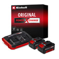 Einhell 4512112 Original Starter Kit 2X 4,0 Ah Akkus und Twincharger Power X-Change (Li-Ion, 18 V, 75 min Ladezeit, passend für alle Geräte), 2.21 x 1.85 x 0.77 cm