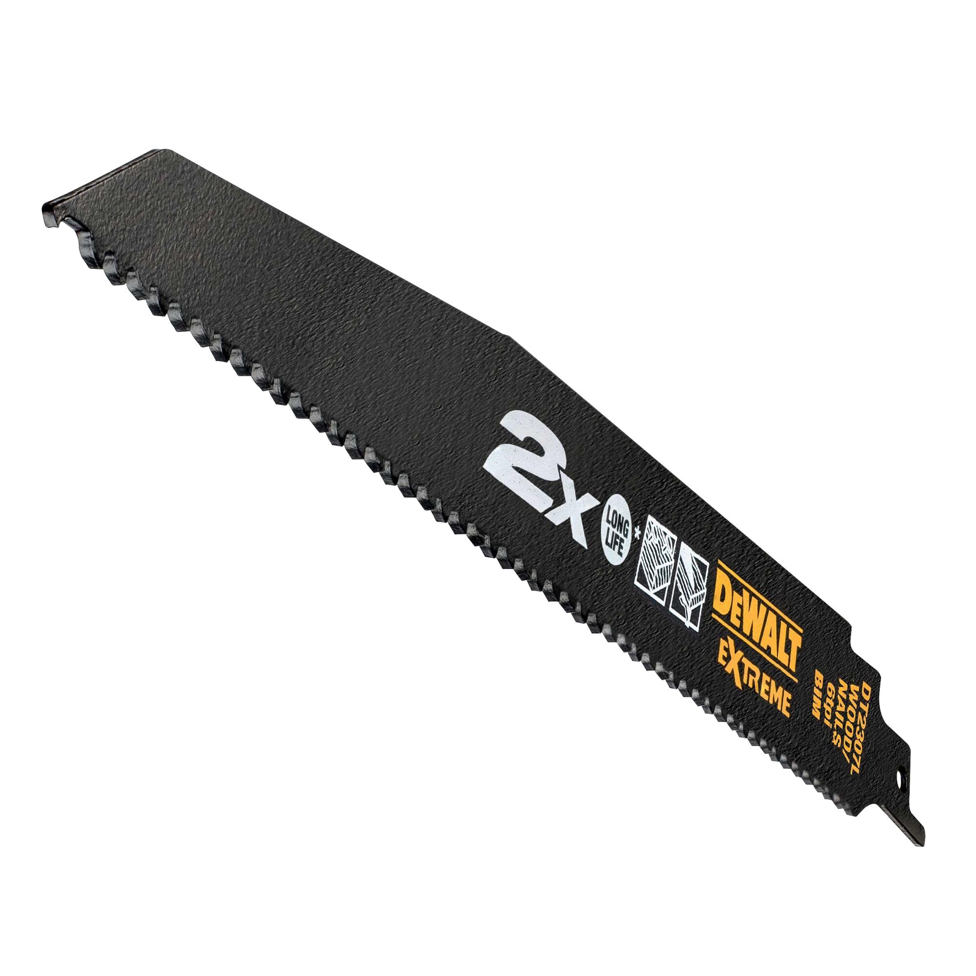 DEWALT 12-tlg. Extreme Säbelsägeblätter-Set DT2441L (für Schnitte in Holz, Holz mit Nägeln, Metall, Rohre, mit Eintauchspitze, spezielles Blattdesign für lange Lebensdauer)