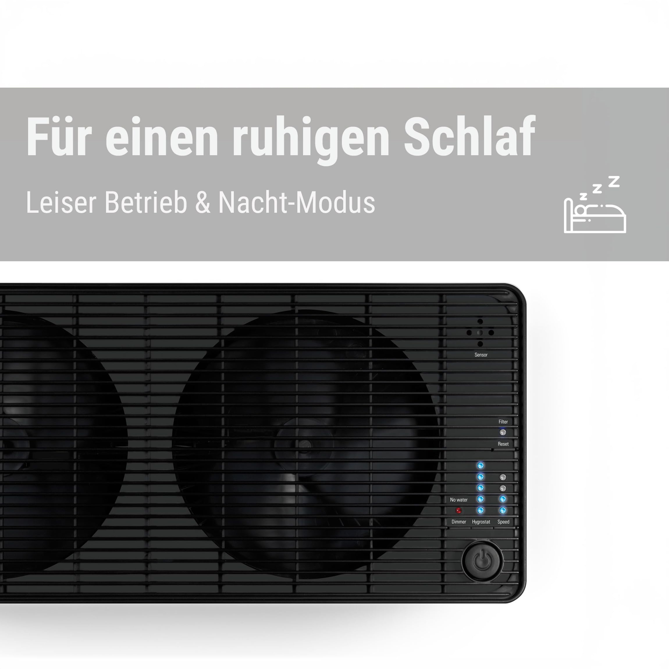 Stadler Form Luftbefeuchter Oskar big, energiesparender Raumbefeuchter für Räume bis 100 m² / 250 m³, Verdunster mit Abschalt-Automatik, dimmbare LEDs, sehr leise, schwarz