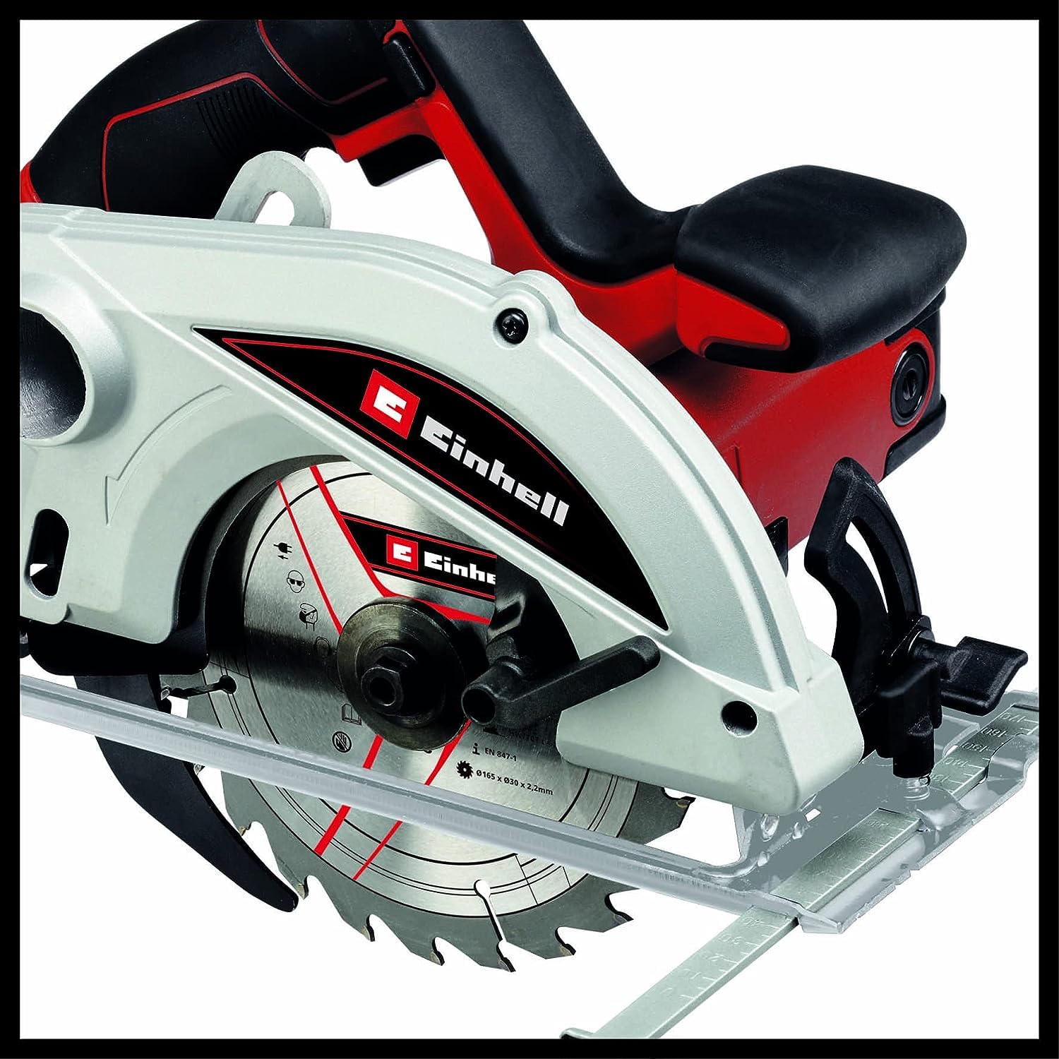 Einhell Handkreissäge TC-CS 1250 (1.250 W, 5.500 Min-1, Werkzeuglose Einstellung Tiefe/Winkel, Zusatzhandgriff, Spindelarretierung, Spaltkeil, Inkl. Hartmetall-Sägeblatt)