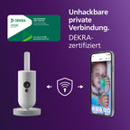 Philips AVENT Philips Premium Connected Videophone, das bisher Beste Babyphone, Schlaf- und Atmungs-Tracking mit KI, Schrei-Interpretation, DEKRA Zertifiziert privat und sicher, SCD973/26